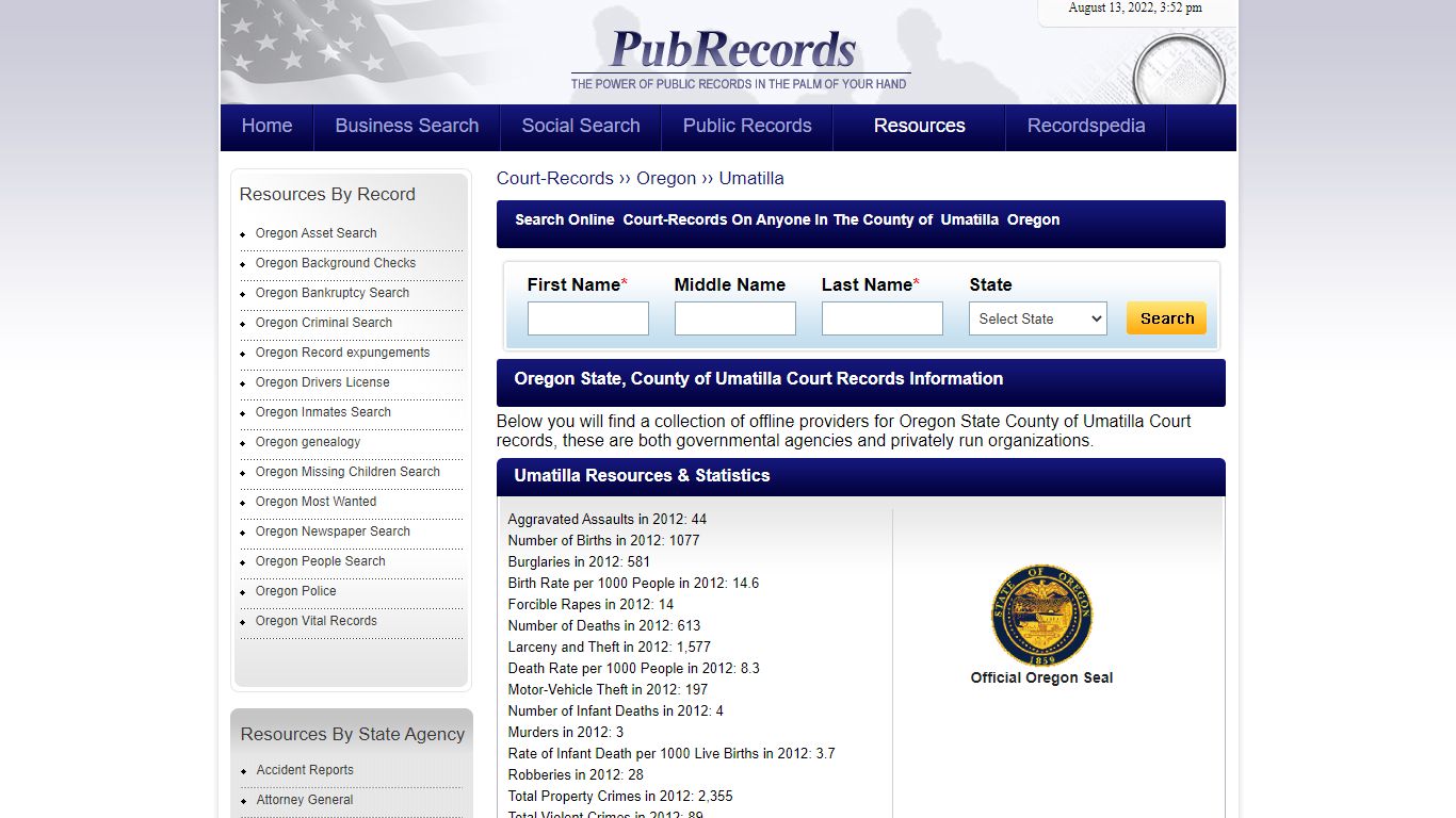 Umatilla County, Oregon Court Records